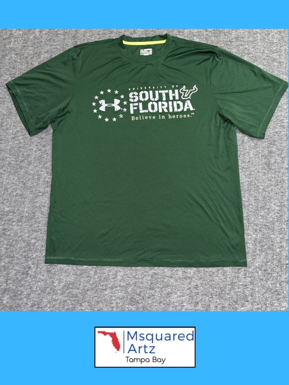 Under Armour HeatGear University of South Florida USF Wounded Warrior Shirt MD